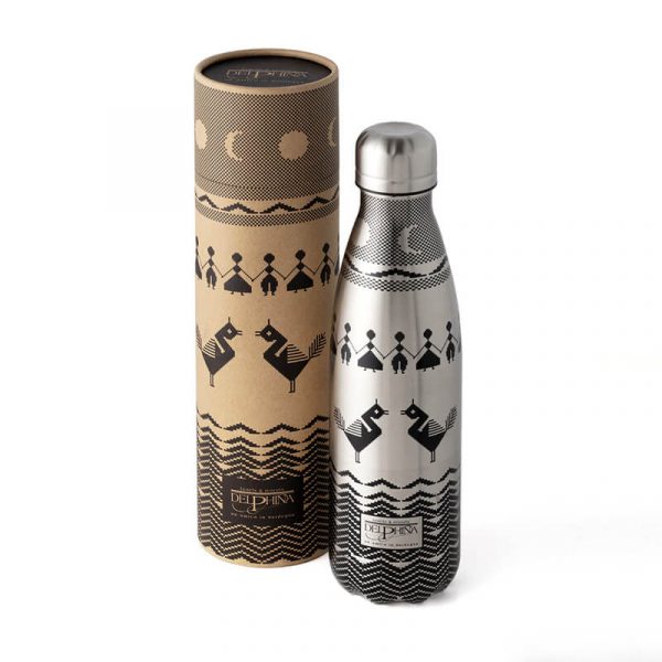 Thermal water bottle with Sardinian Weaving theme