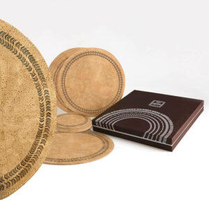 Placemats and coasters made of cork, handcrafted in Gallura.